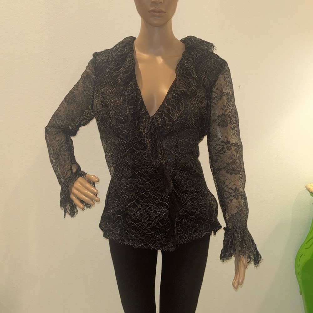 Victor Costa vintage lace wrap top